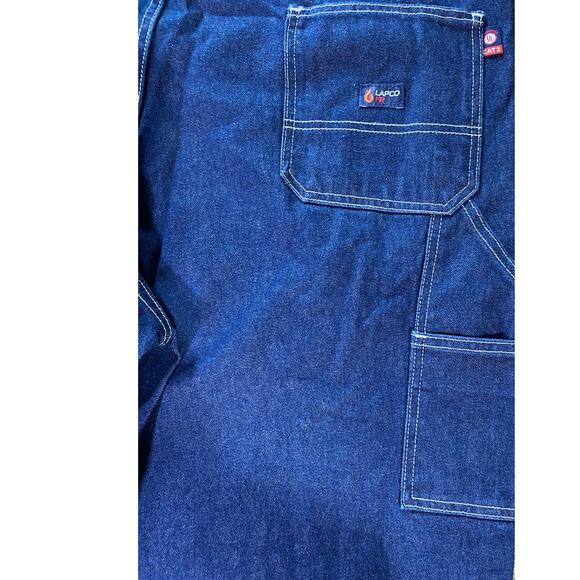 Lapco Mens 2XL Fire-Resistant ATPV 18 Protect 450 Denim B13FRDN Bib-Overalls - Picture 8 of 12